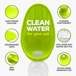 Pet Silicone Water Trough Green