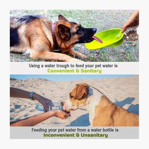 Pet Silicone Water Trough Green